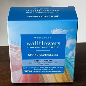 Two Pack Bath & Body Works White Barn Spring Clothesline Wallflowers Refills